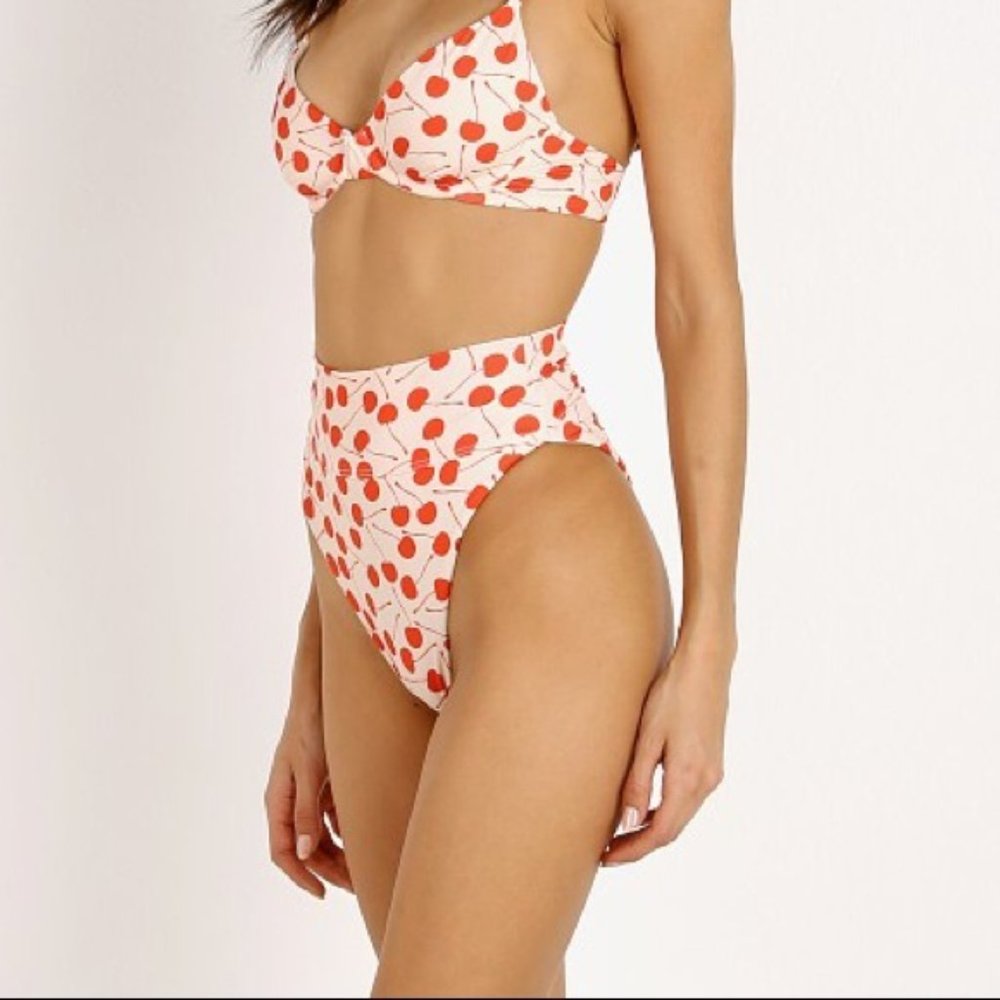 NEW Beach Riot Highway High Waist Bottom Cherry Print